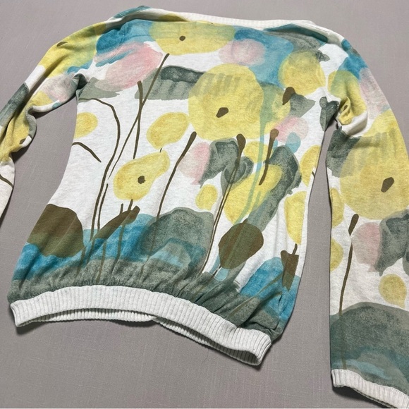 Anthropologie Guinevere Floral Print Button Front Cardigan Sweater XS - Picture 12 of 14